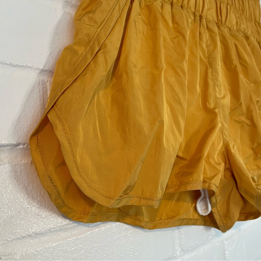 Free People Movement The Way Home Shorts Varsity Gold Women’s Size Medium NWOT - Picture 3 of 13